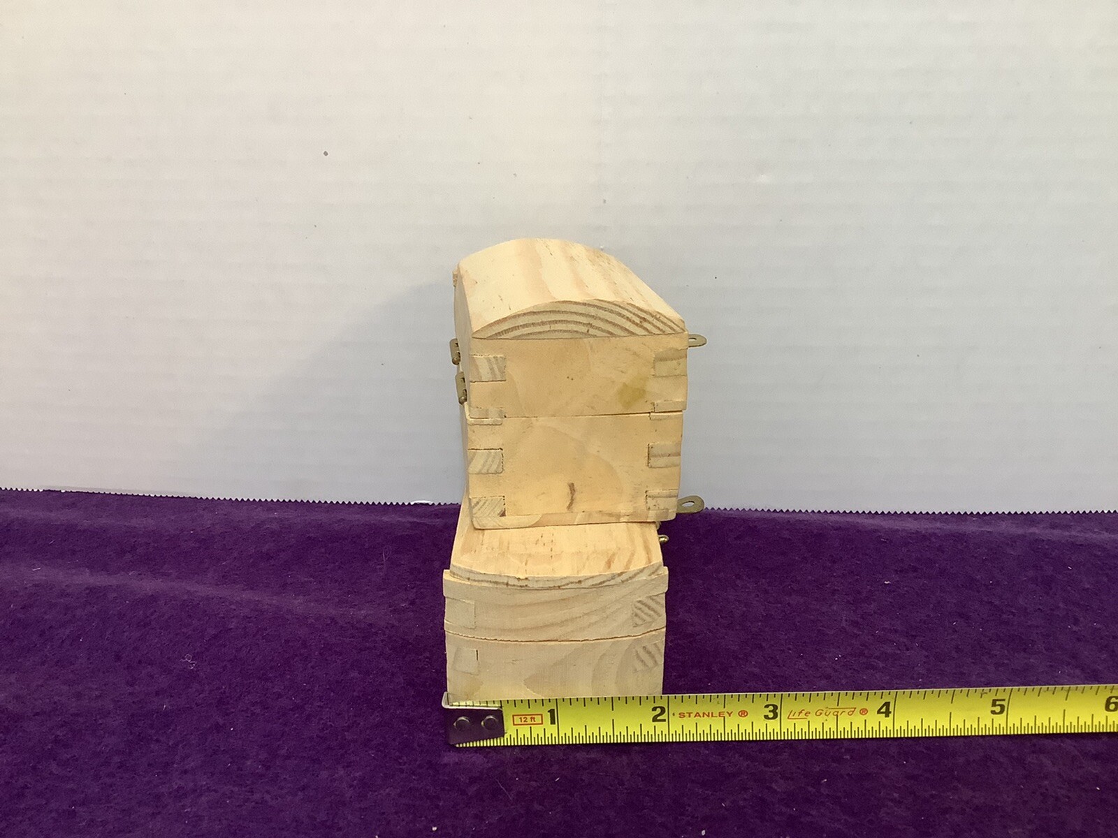 Vintage Lot of 2 Unfinished Wood Boxes w/Hinged Locking Lid Craft eBay