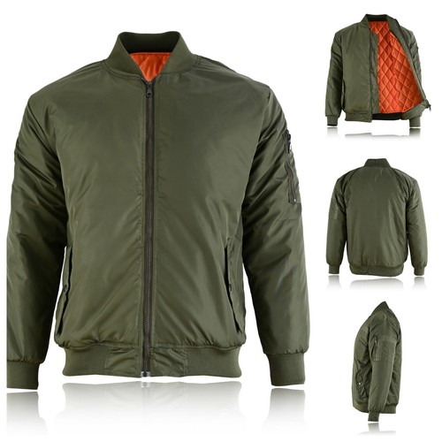 Mens MA1 Army Pilot Biker Bomber Security Fly Military Doorman Jacket Top - Picture 15 of 15