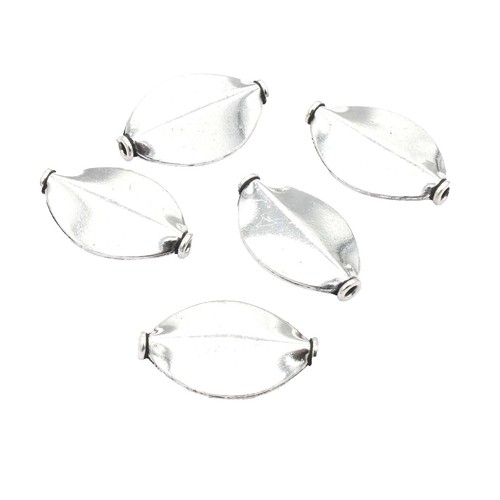50pcs Gold/Silver 8x5mm 10x6mm 12x7mm Oval Plicated Metal Loose