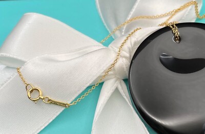 Tiffany & Co Peretti Round Black Lacquered Disc Pendant in