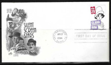 SILENT SCREEN STAR   CLARA BOW  1994 ARTCRAFT CACHET FDC UNADDR