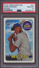 2018 Topps Heritage 31 Amed Rosario Rookie PSA 10 Gem Mint RC Action