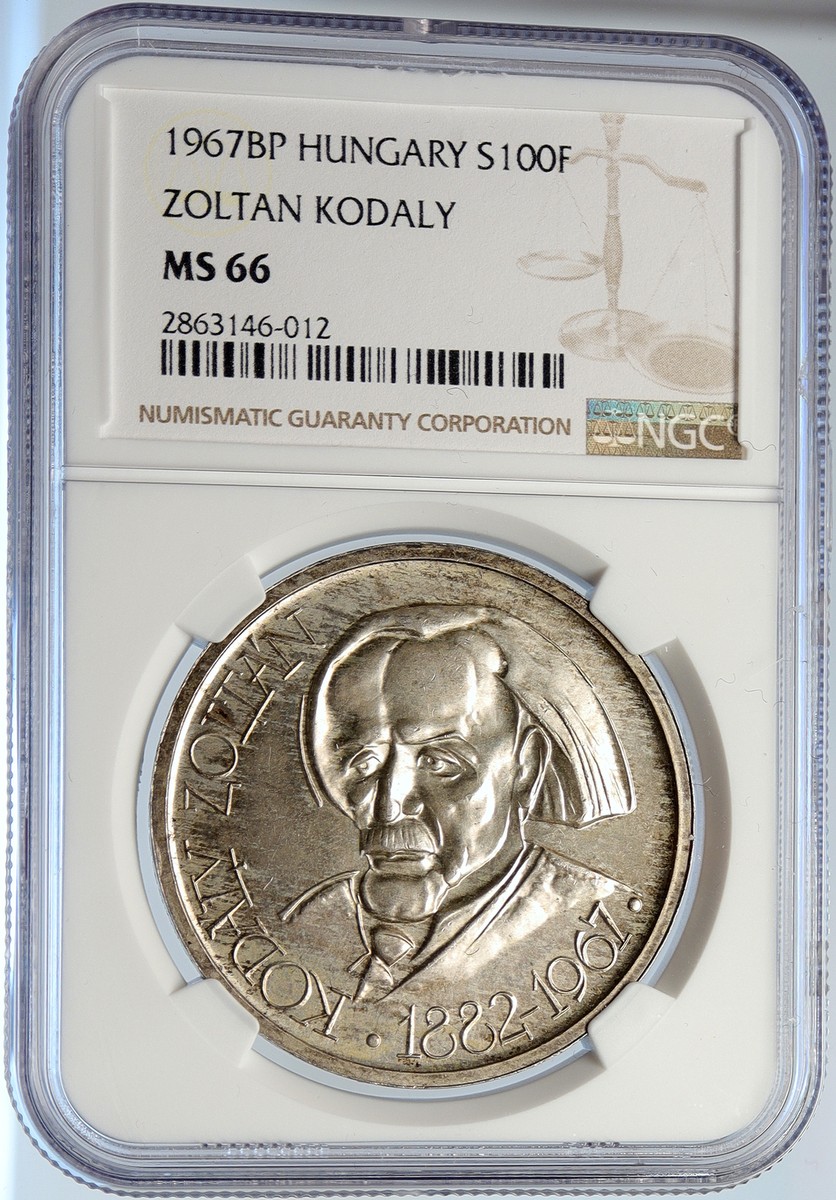 1967 HUNGARY 80Yrs Zoltan Kodaly OLD Vintage Silver 100 Forint