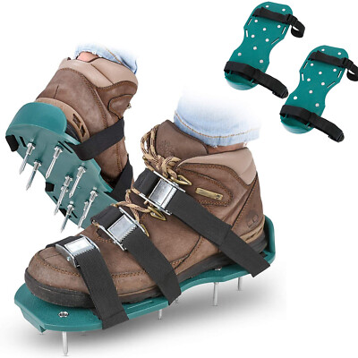 1Pair Lawn Aerator Shoes Heavy Duty Grass Aerating Spike Sandal Aerator Shoes