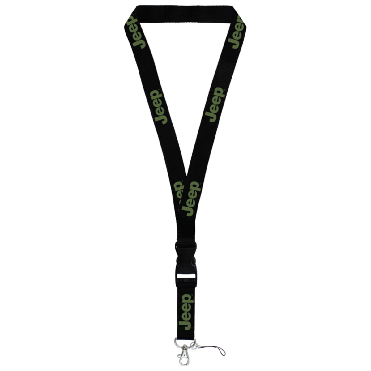 Jeep Logo Lanyard Key Chain &lpar;Green on Black&rpar;
