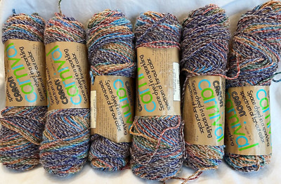 Vintage Caron Carnival Yarn Lot of 6 Skeins 4 Ply 3oz Color 0401 Earth Tones