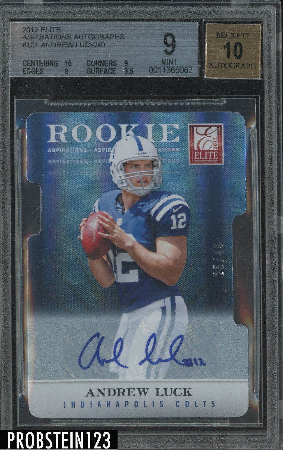 Andrew Luck Panini Elite #101 Aspirations-Autograph