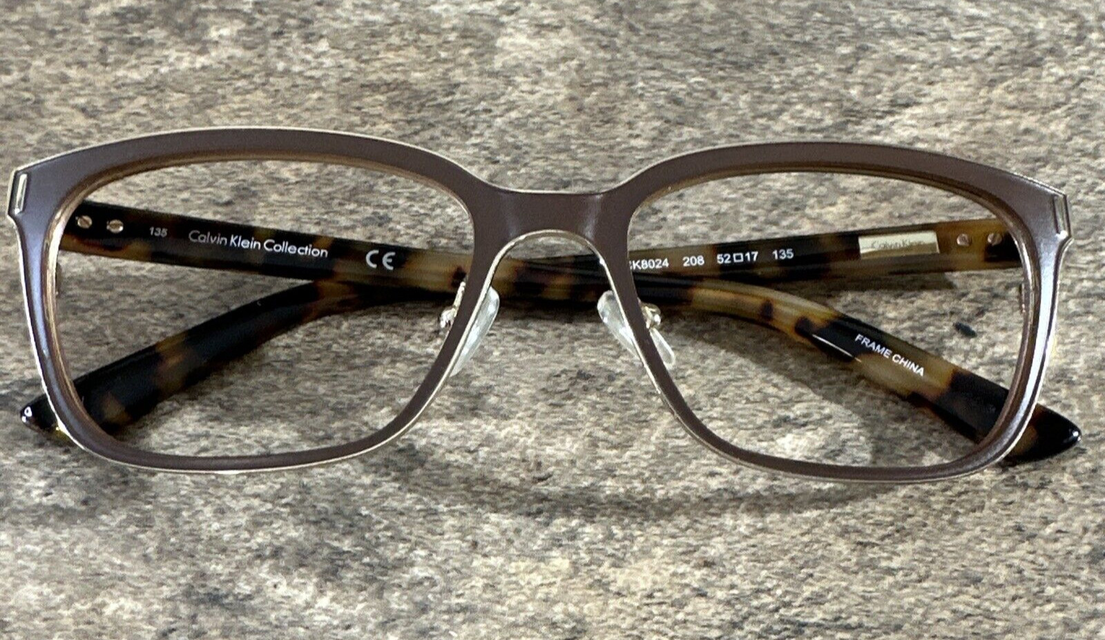 Calvin Klein Collection CK8024 208 Metal Brown Eyeglasses Frames 52-17-135-36 G6