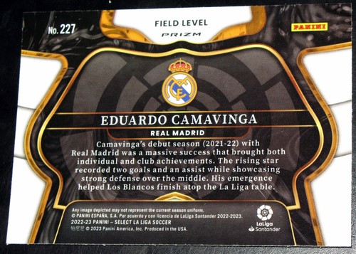 2022-23 Select La Liga Eduardo Camavinga Silver Field Level #227 Real Madrid - Picture 2 of 2