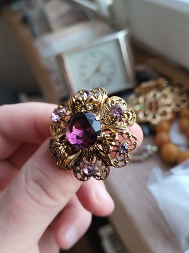 Rare Vintage Soviet Brooch USSR Czechoslovakia USSR Women's 1980 Nice Rare Item - Picture 9 of 11