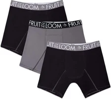 Fruit of the Loom Men's Performance Boxer Briefs 3 Pack