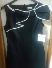 NWT $595 Valentino Red Abiti Donna Navy Dress with Bow US Sz 6 / EU Sz 44