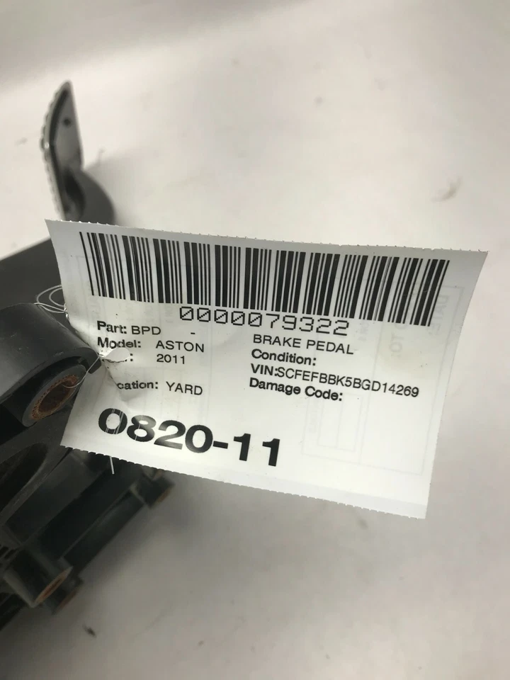 07-16 ASTON MARTIN V8 VANTAGE MONTAJE PEDAL FRENO OEM 4G43-2450-BF Foto 4 de 4