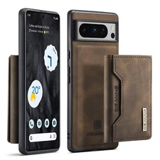 For Google Pixel Fold 8 Pro Phone Case Retro Leather Magnetic Multi Card Slot PC