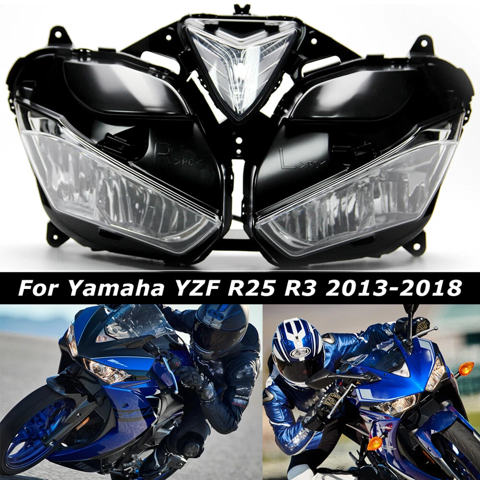 YZF-R3 Headlight Headlamp Assembly for Yamaha R25 2013 2014 2015 2016 2017 2018 - Imagem 2 de 4