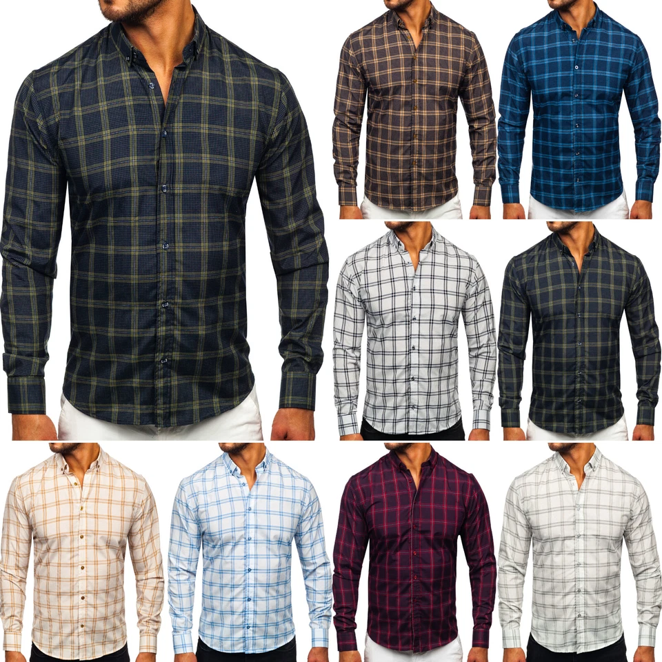 Freizeithemd Herrenhemd Hemd Shirt Classic Casual Slim Fit Herren BOLF Kariert - Bild 1 von 1