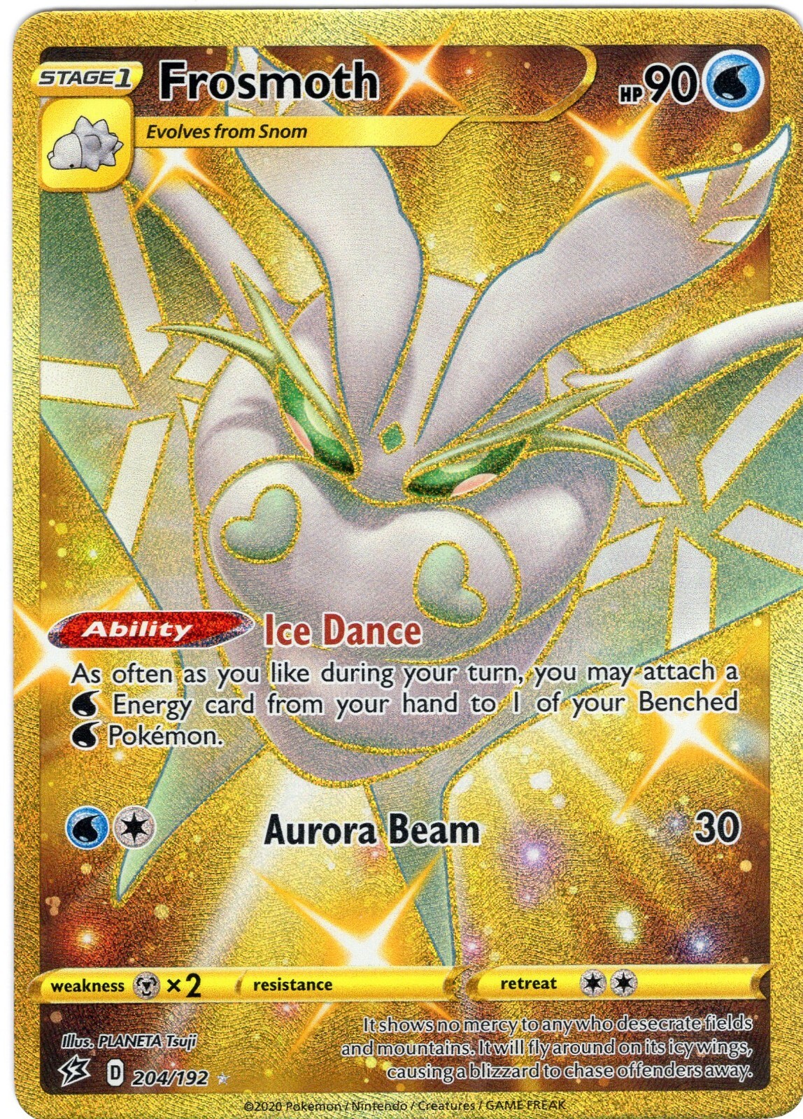 Frosmoth 204/192 Rebel Clash Pokemon Card Secret Rare Holo Near Mint