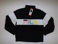 FILA Womens 1/4 Zip Pullover Jacket Black White Size Small S NWT