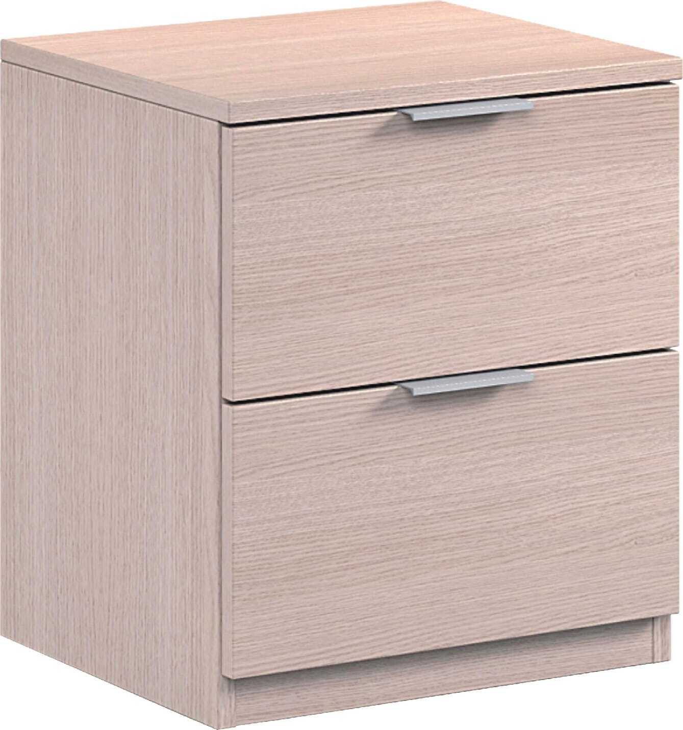 FORES HABITAT Comodino Camera da letto 2 cassetti 38x34x45h cm Rovere LC7820R