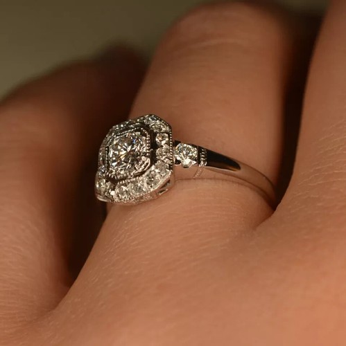 Art Deco Vintage 3,00Ct Rundschliff Lab Created Diamant Verlobungsring 925 Silber Ring - Bild 4 von 11