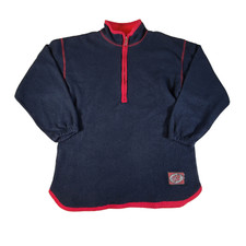 Vintage Bugle Boy Youth Large Sweatshirt L 1/4 Zip Blue / Red 90  s Classic VTG