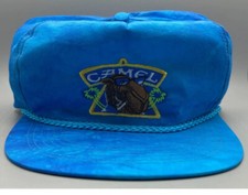 New Vintage Joe Camel Cigarettes 1991 Smooth Character Snapback Hat Blue Tie Dye