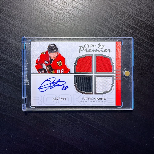 2007-08 O-Pee-Chee Premier #144 Rookie Jersey Auto Patrick Kane /299