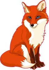 3.5in x 5in Fox Vinyl Sticker Car Truck Vehicle Bumper Decal