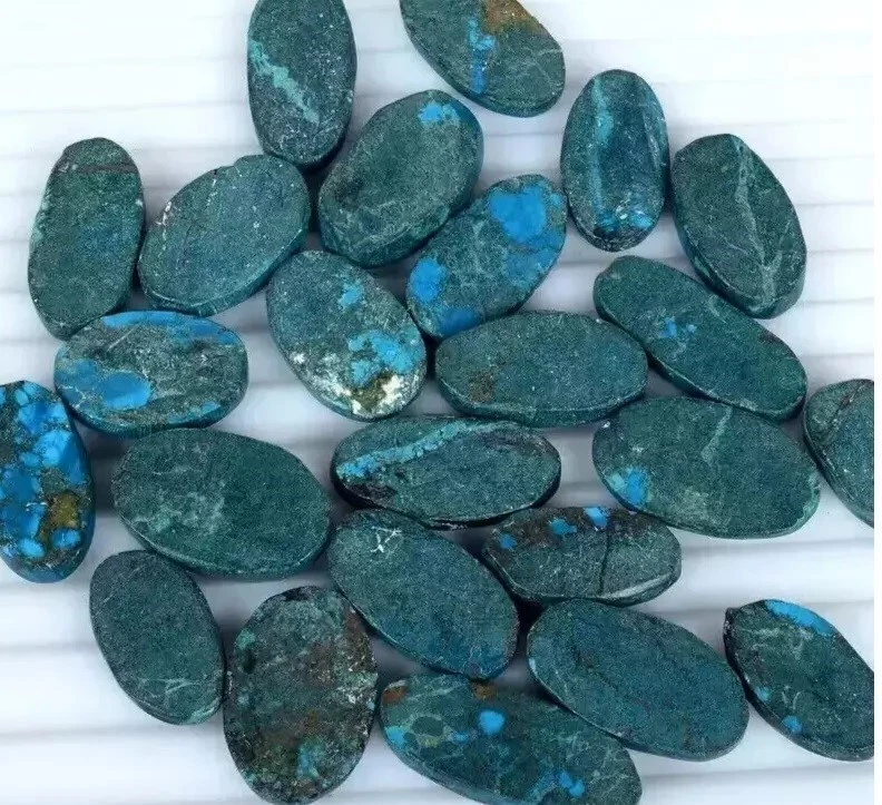 Lote de piedras preciosas de Arizona azul ovalado turquesa telaraña natural 500 quilates sin tratar Foto 4 de 4