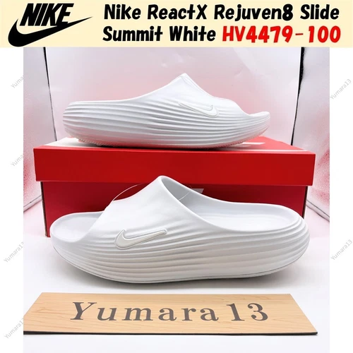 Nike ReactX Rejuven8 Slide Summit White HV4479-100 Men's Size