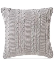 VCNY Home Dublin Cable Knit Cotton Decorative Pillow, 18 x 18