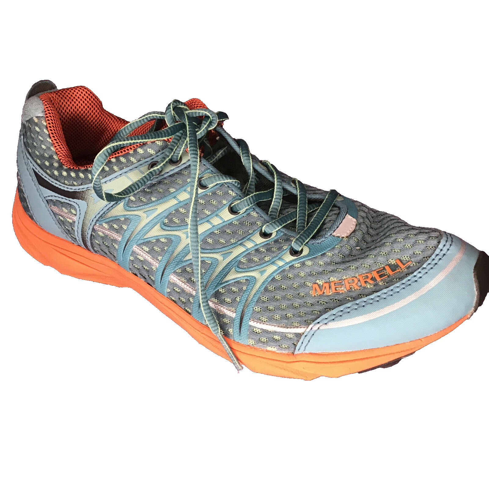 Scarpe da corsa trail Merrell Aqua blu lychee arancione da donna taglia 9 5 J06342