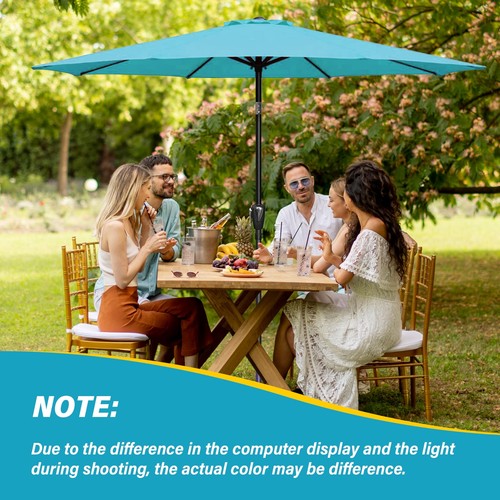 9ft Outdoor Umbrella Replacement Canopy Patio Table Umbrellas for Pool Turquoise - Picture 7 of 8