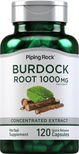 Burdock Root Capsules | 1000mg | 120 Count | Non-GMO | by Piping Rock