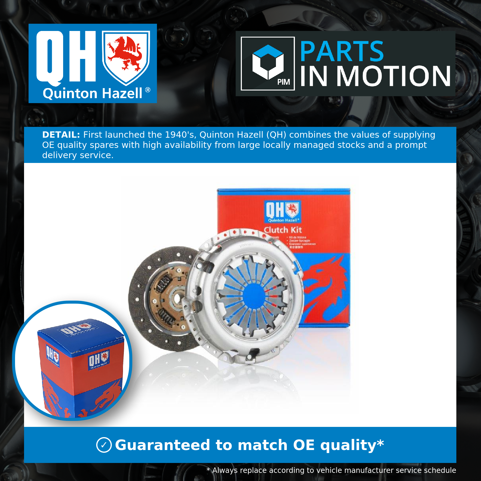 Clutch Kit 2 piece (Cover+Plate) QKT2987AF Quinton Hazell Top Quality Guaranteed