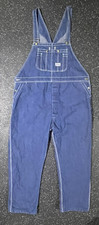 Vintage Big Smith Blue Denim Overalls Men's Size 48 Tag White Label Made in USA