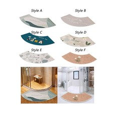 Curved Bath Mat Bathtub Mat Washable Floor Mat Toilet Rug Water Absorbent Carpet