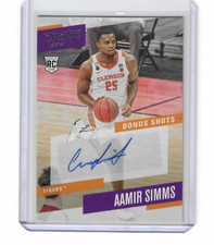 2021 Chronicles Prestige Draft Picks, Aamir Simms, Card# PBAMS, Autograph