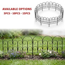 Metal Garden Fence Panels Rustproof Lawn Edging Border 5 10 15 Pack