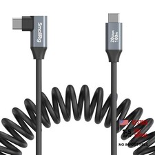 USB C to USB C Coiled Data Cable 1.15FT-3.28FT Straight to Angled Coiled