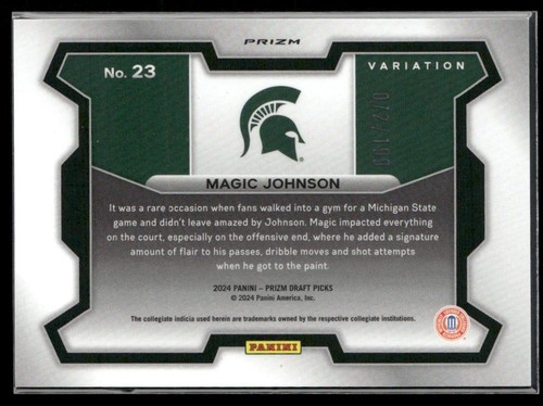 2024 Panini Prizm Draft Picks #23b Magic Johnson Prizms Blu #/199 - Foto 2 di 2