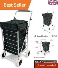 Versatile 4-Wheel Trolley Bag Cart | Foldable, Sturdy for Laundry & Market Use