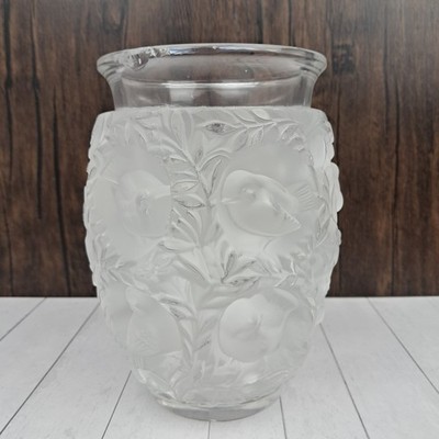 AS/IS Vtg Lalique France Bagatelle Vase Birds In Branches Clear Frosted Crystal