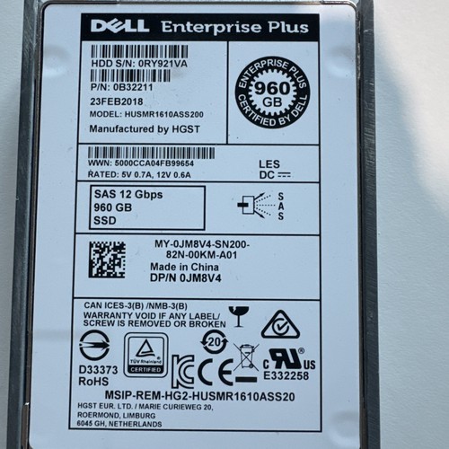 SSD Dell Compellent 960 Go 12 Gbit/s SAS RI MLC 2,5 (JM8V4) - Photo 4/4
