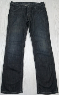 Espirit Jeans Women 12 Dark Blue Straight Mid Rise Cotton Blend Preppy Classic
