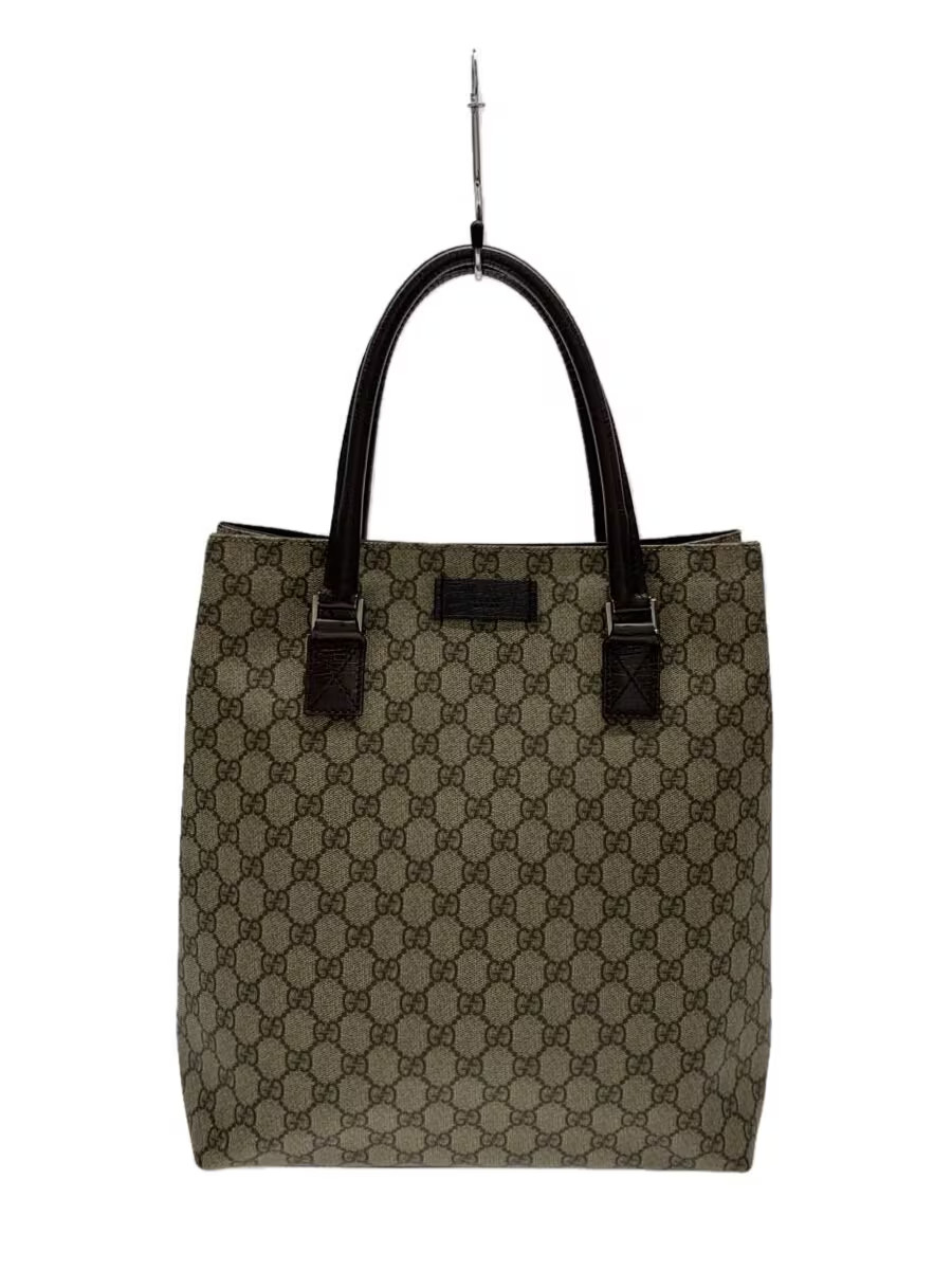 GUCCI GG Supreme PVC Brown Tote Bag 131220