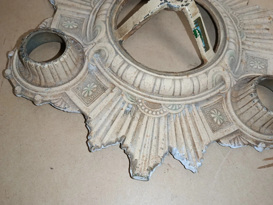 Lámpara de Techo Art Deco 3 Accesorios Hierro Fundido Luz Tono Blanco  Foto 2 de 4