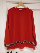 Johnstons Of Elgin Orange Fringed Cashmere Jumper 14-18