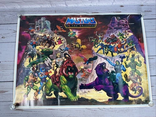 He-Man MOTU*Vintage 1984 Mattel Poster 32in x 23in VG Condition *Rare*