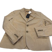 Polo Ralph Lauren Women s Blazer Jacket Cotton Tan 2 Button Close Sz 10 NWT